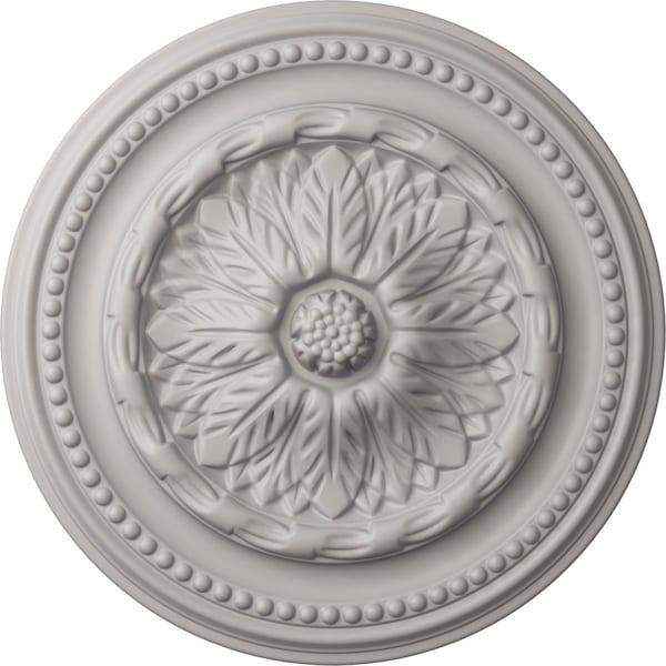 Ekena Millwork Chester Ceiling Medallion (Fits Canopies up to 2 1/4"), 15 3/4"OD x 1 7/8"P, Ultra Pure White CM15CHUWF - main